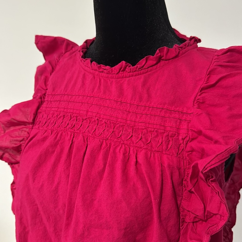 LOFT Pintucked Ruffle Shell (Size XS) - Picture 2 of 12